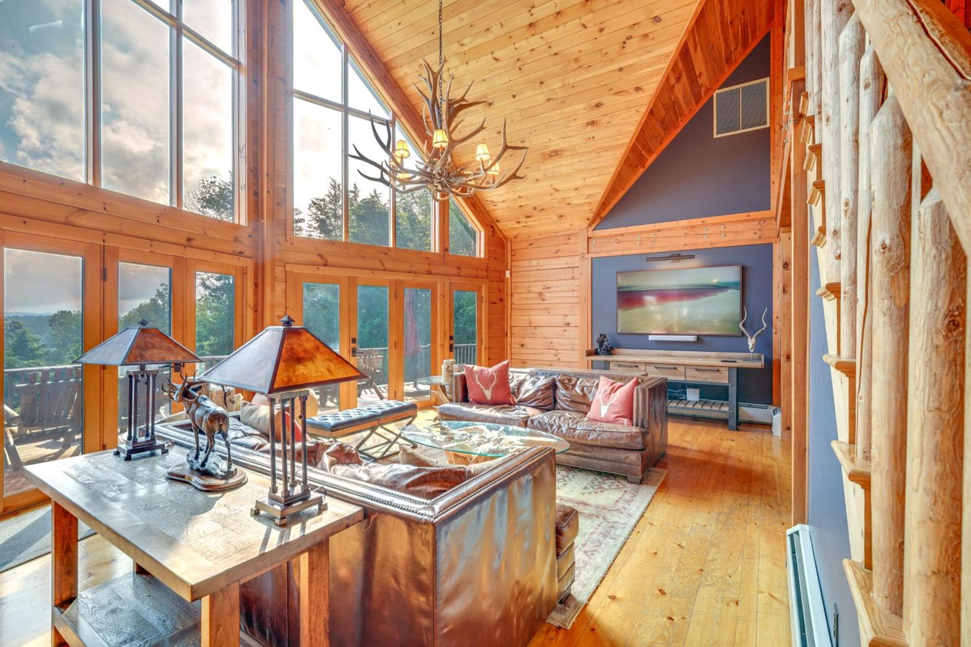 Luxury Log Cabin With Ev Charger And Mtn Views! Blairstown Dış mekan fotoğraf