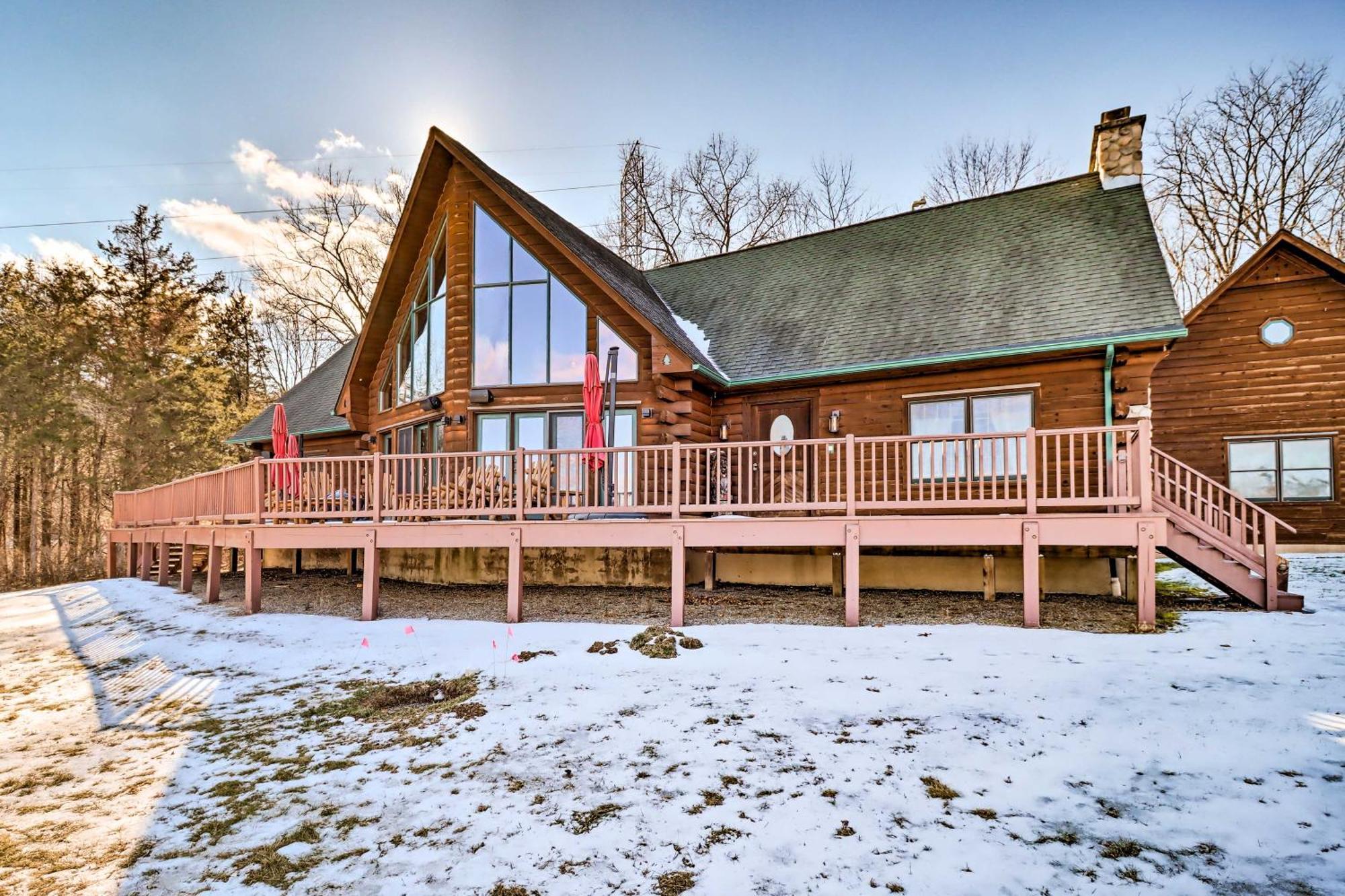 Luxury Log Cabin With Ev Charger And Mtn Views! Blairstown Dış mekan fotoğraf