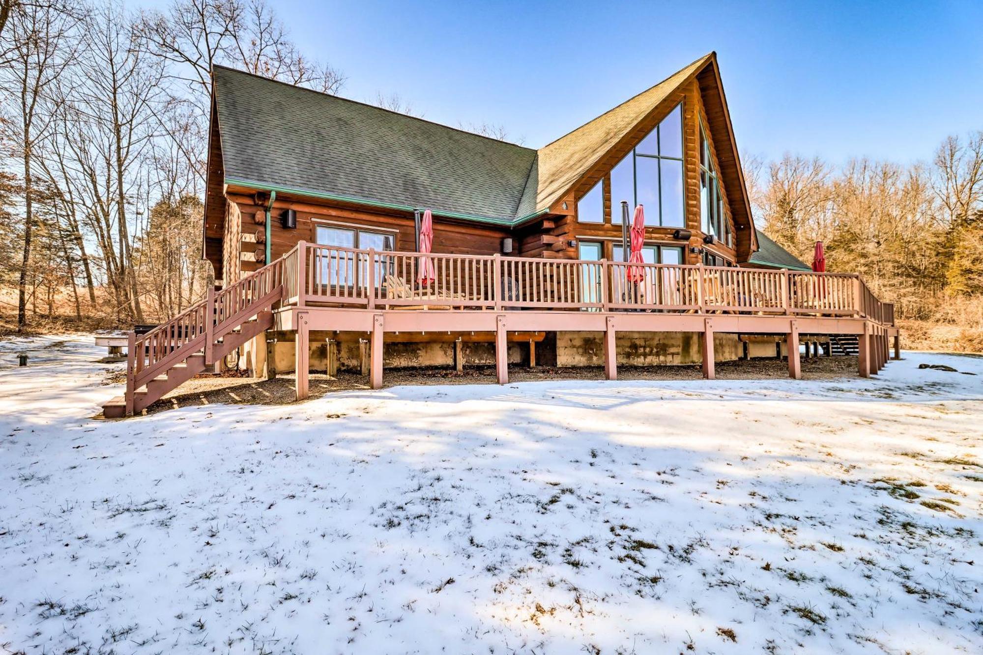 Luxury Log Cabin With Ev Charger And Mtn Views! Blairstown Dış mekan fotoğraf